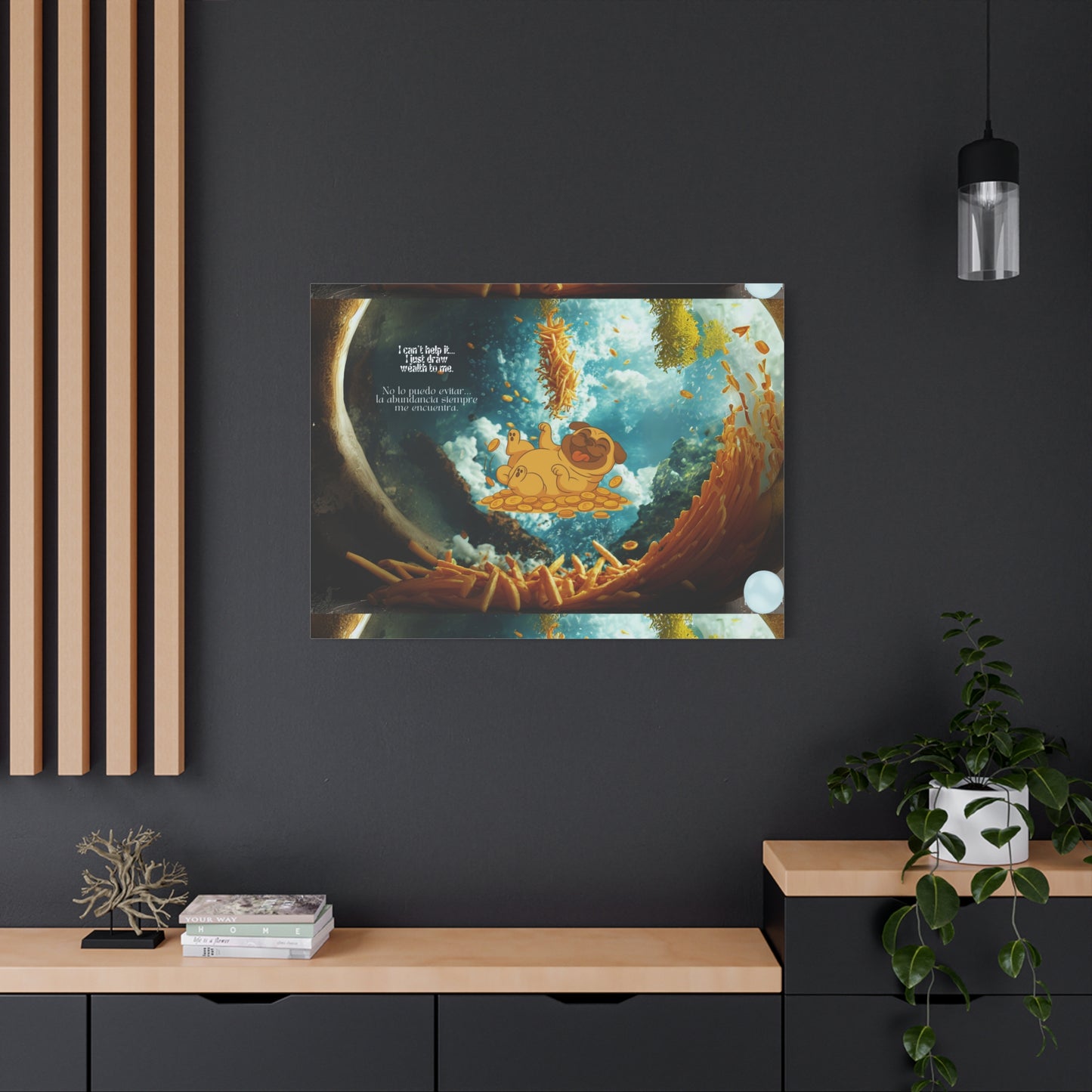 "Space dog" Canvas Art, Cute Dog Wall Decor, Animal Lover Gift, Living Room Wall Art, Pet Lover's Gift