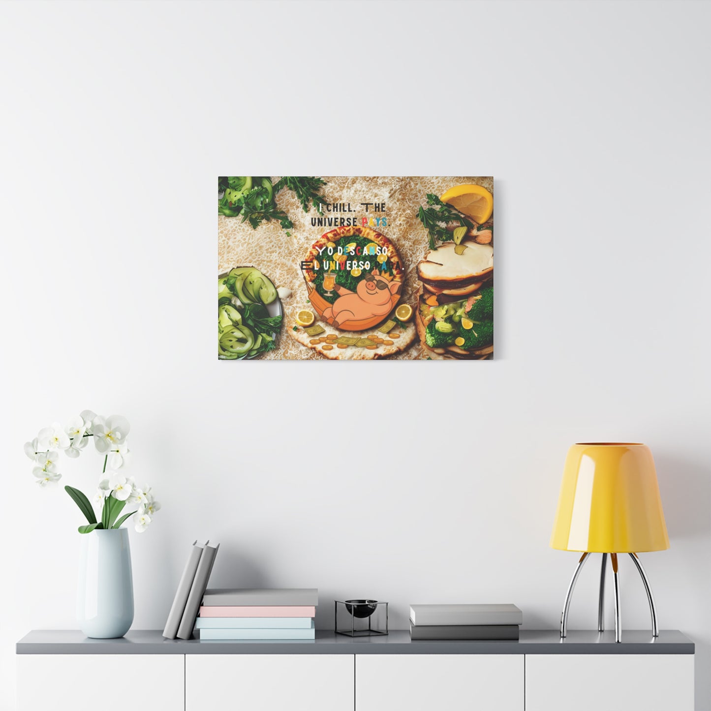 "Thanks Universe" Canvas Art, Kitchen Decor, Foodie Gift, Motivational Wall Art, Home Aesthetic Wall Decoration