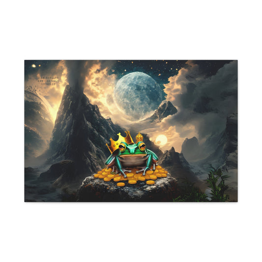 Fantasy Frog Canvas Wall Art, Whimsical Home Decor, Unique Gift for Nature Lovers, Perfect for Birthdays, Living Room Wall Decor