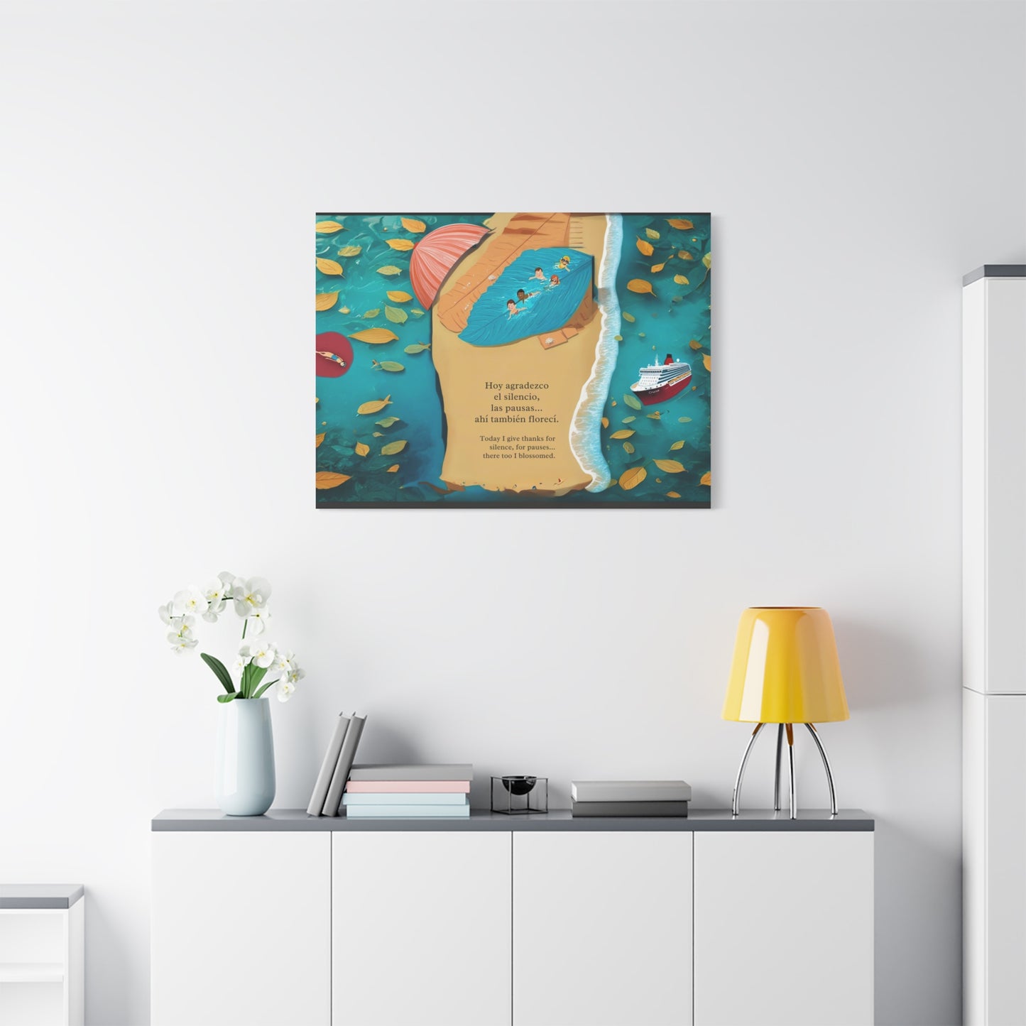 "Serene Beach" Canvas Print, Coastal Decor, Ocean Vibe Wall Art, Perfect Gift for Beach Lovers, Home Decor, Relaxation
