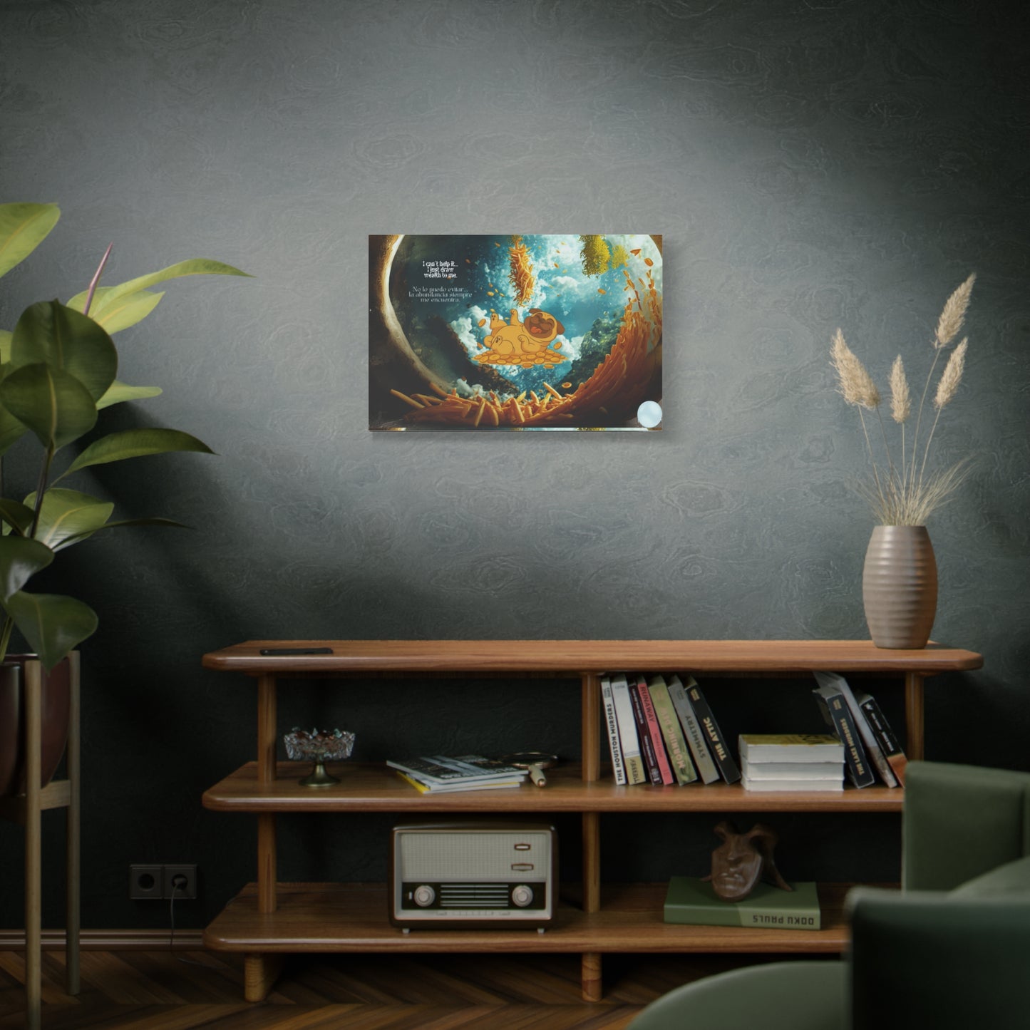 "Space dog" Canvas Art, Cute Dog Wall Decor, Animal Lover Gift, Living Room Wall Art, Pet Lover's Gift