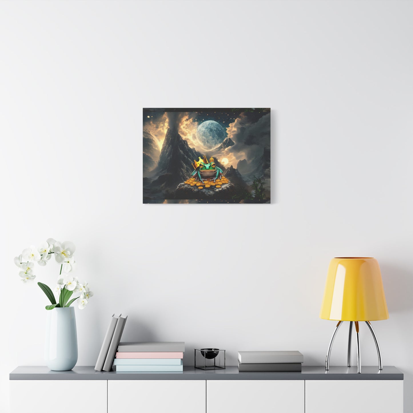 Fantasy Frog Canvas Wall Art, Whimsical Home Decor, Unique Gift for Nature Lovers, Perfect for Birthdays, Living Room Wall Decor