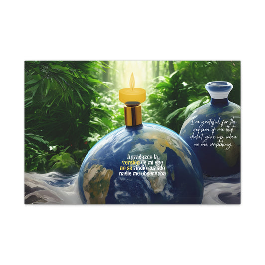 "Earthly Gratitude" Wall Art, Nature-Themed Canvas Print for Housewarming, Inspirational Gift, Eco-Friendly Decor, Meditation Wall Art