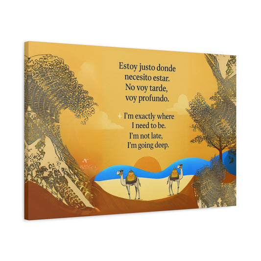 "Camells in the limbo" Inspirational Matte Canvas Wall Art, Camels and deserts, Motivational Decor for Home, Positive Quote Artwork, Gift for Friends, Modern Landscape Print