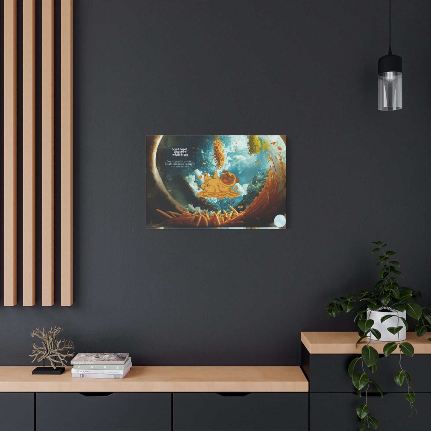 "Space dog" Canvas Art, Cute Dog Wall Decor, Animal Lover Gift, Living Room Wall Art, Pet Lover's Gift