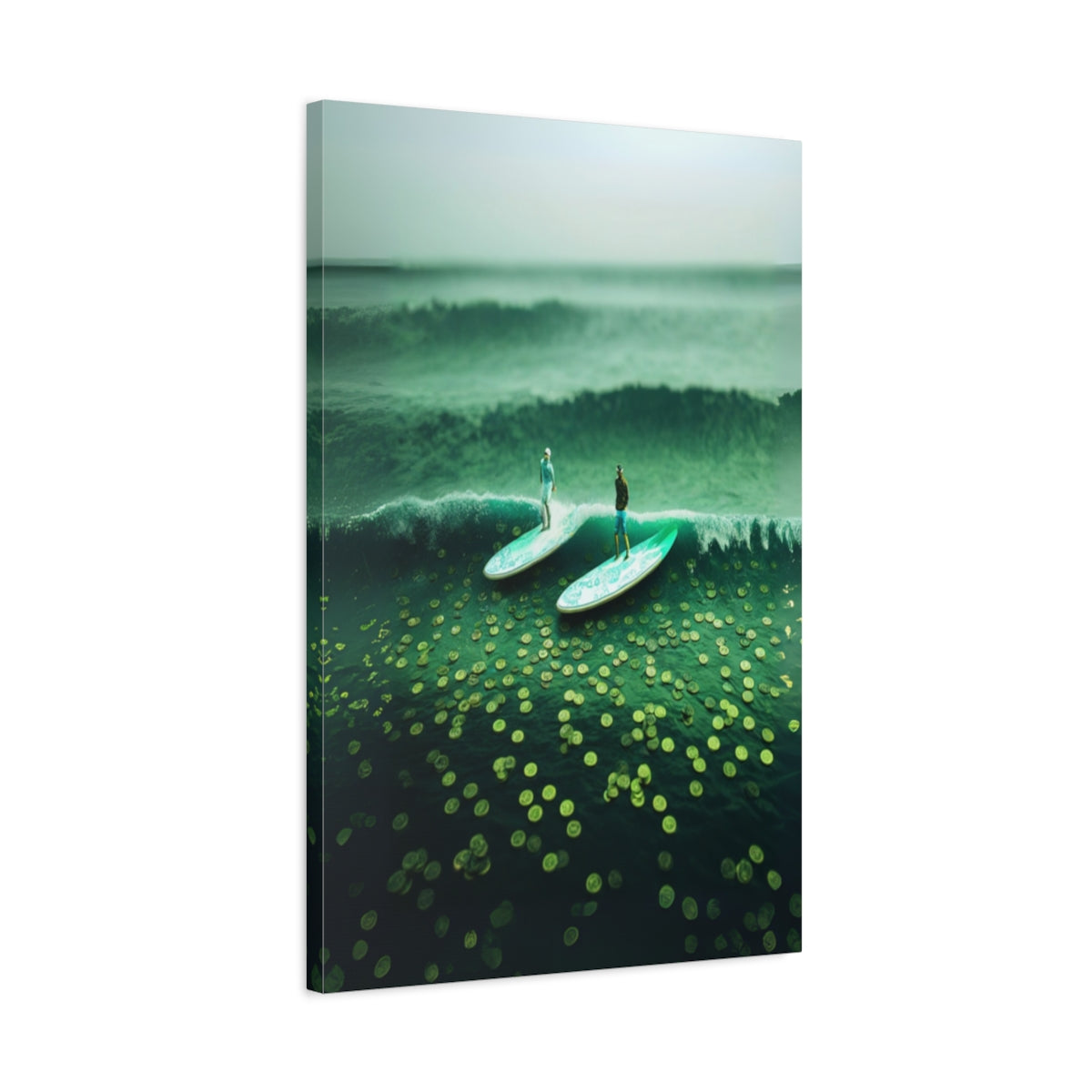 "Surfing Waves" Triptych Matte Canvas Art Print, Wall Decor for Beach Lovers triptych, Ocean Photography, Inspirational Home Decor, Gift for Surfers