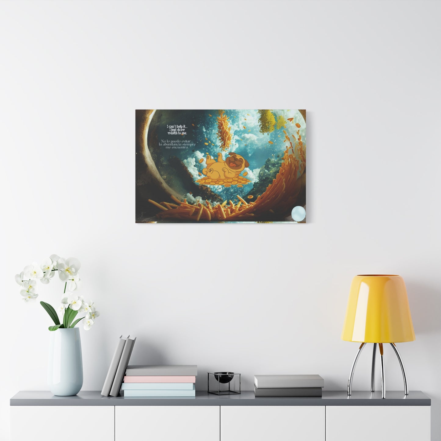 "Space dog" Canvas Art, Cute Dog Wall Decor, Animal Lover Gift, Living Room Wall Art, Pet Lover's Gift