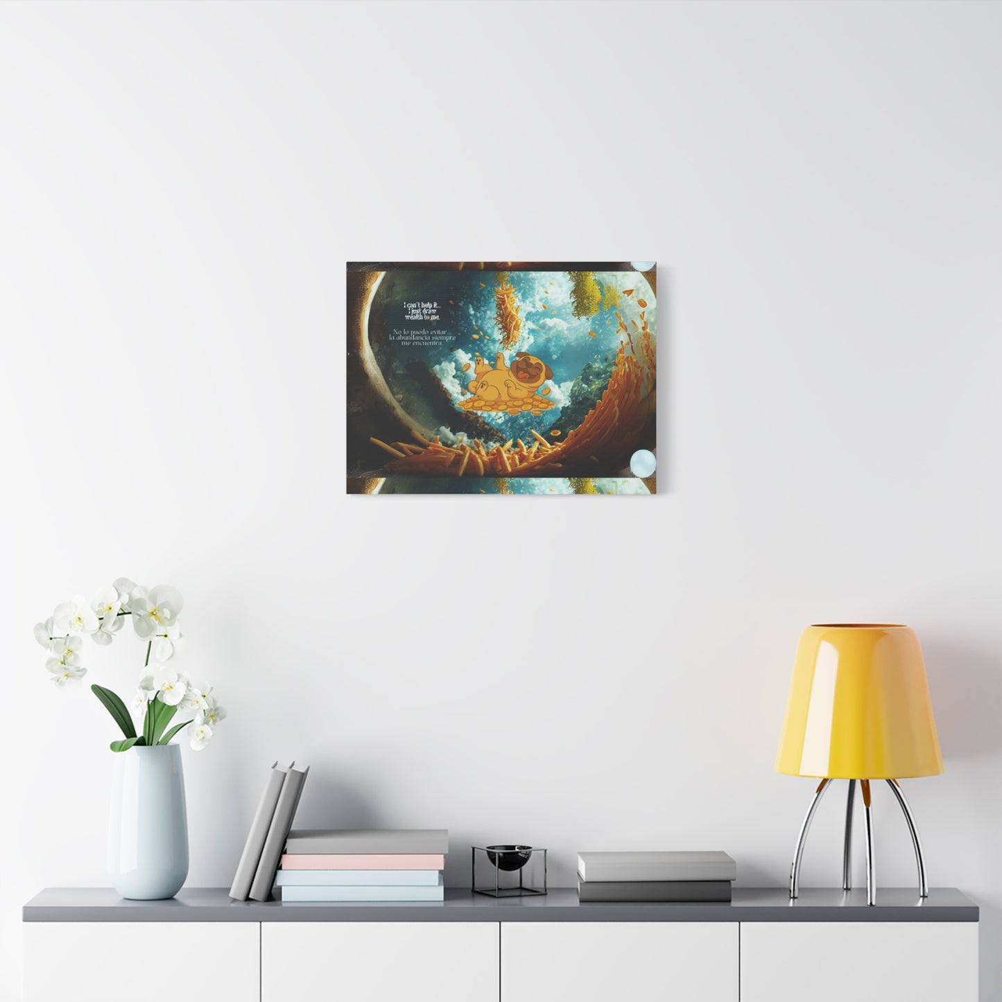 "Space dog" Canvas Art, Cute Dog Wall Decor, Animal Lover Gift, Living Room Wall Art, Pet Lover's Gift