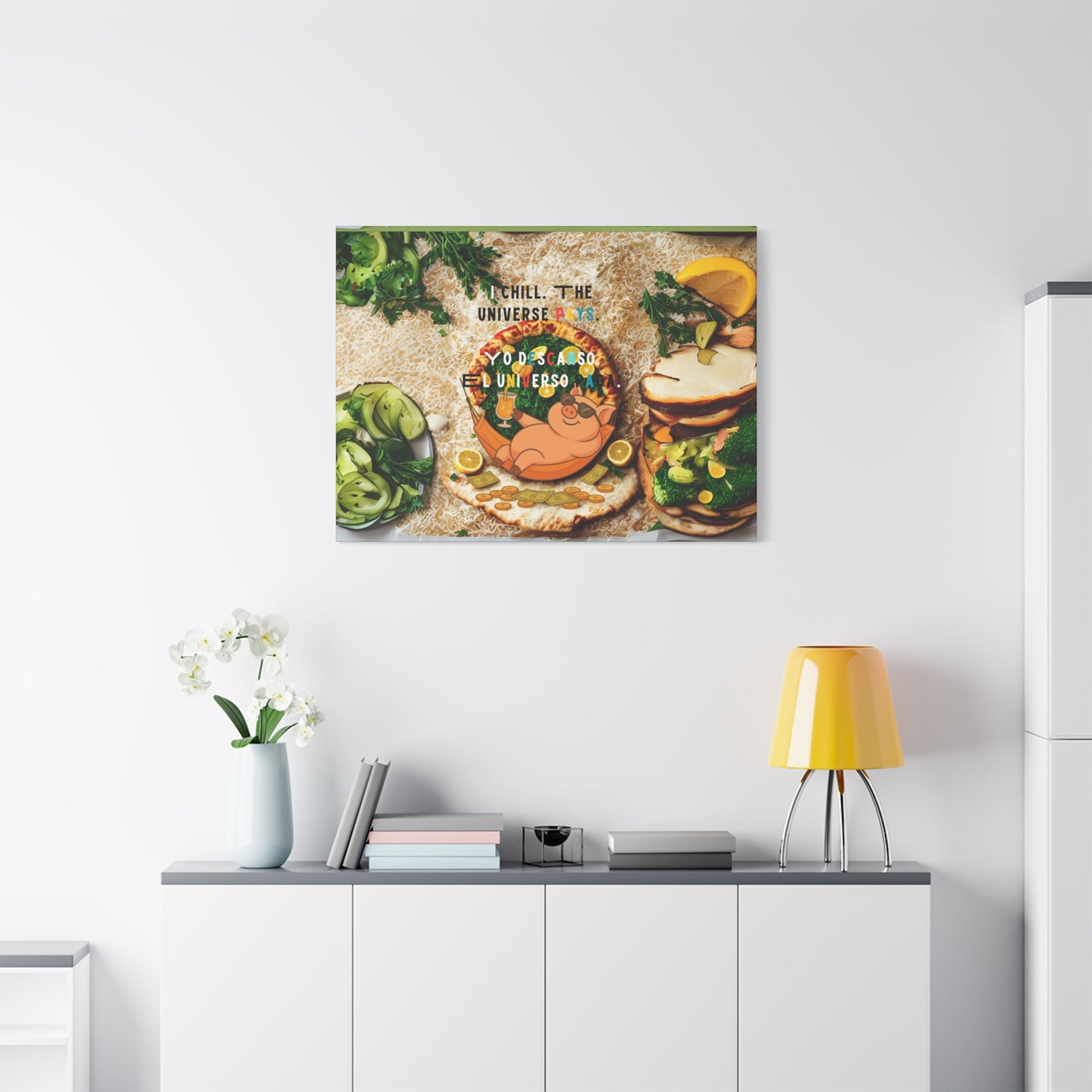 "Thanks Universe" Canvas Art, Kitchen Decor, Foodie Gift, Motivational Wall Art, Home Aesthetic Wall Decoration