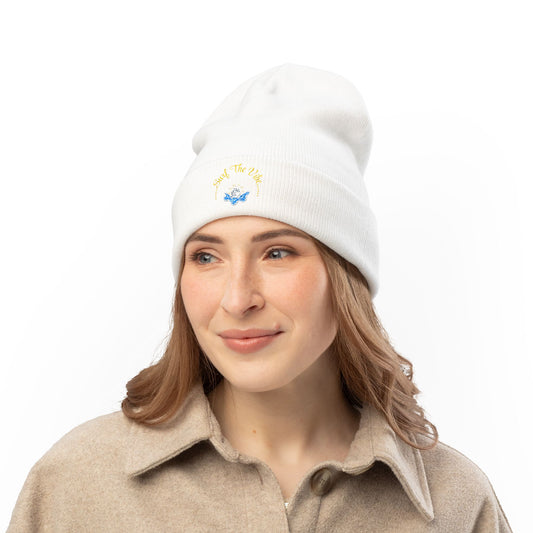 Surf the vibe beanie Embroidered! , Meditation Gift, Yoga Beanie, Casual Streetwear Accessory