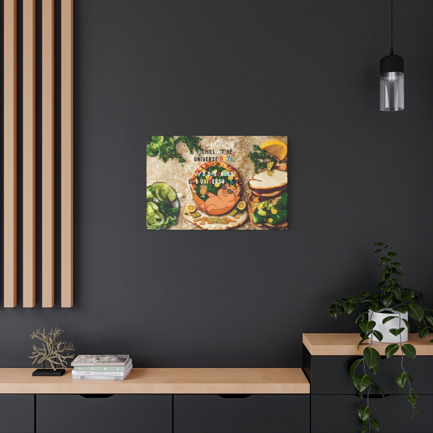 "Thanks Universe" Canvas Art, Kitchen Decor, Foodie Gift, Motivational Wall Art, Home Aesthetic Wall Decoration