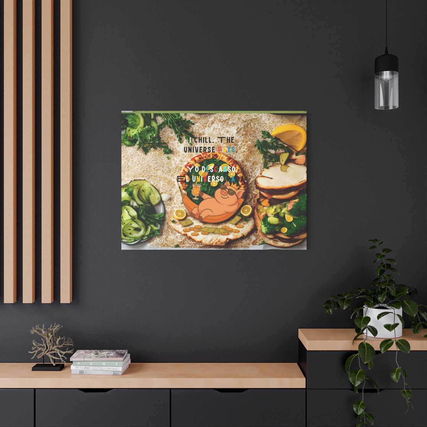 "Thanks Universe" Canvas Art, Kitchen Decor, Foodie Gift, Motivational Wall Art, Home Aesthetic Wall Decoration