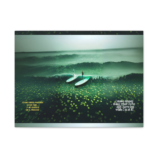 "Surfing Waves" Matte Canvas Art Print, Wall Decor for Beach Lovers, Ocean Photography, Inspirational Home Decor, Gift for Surfers