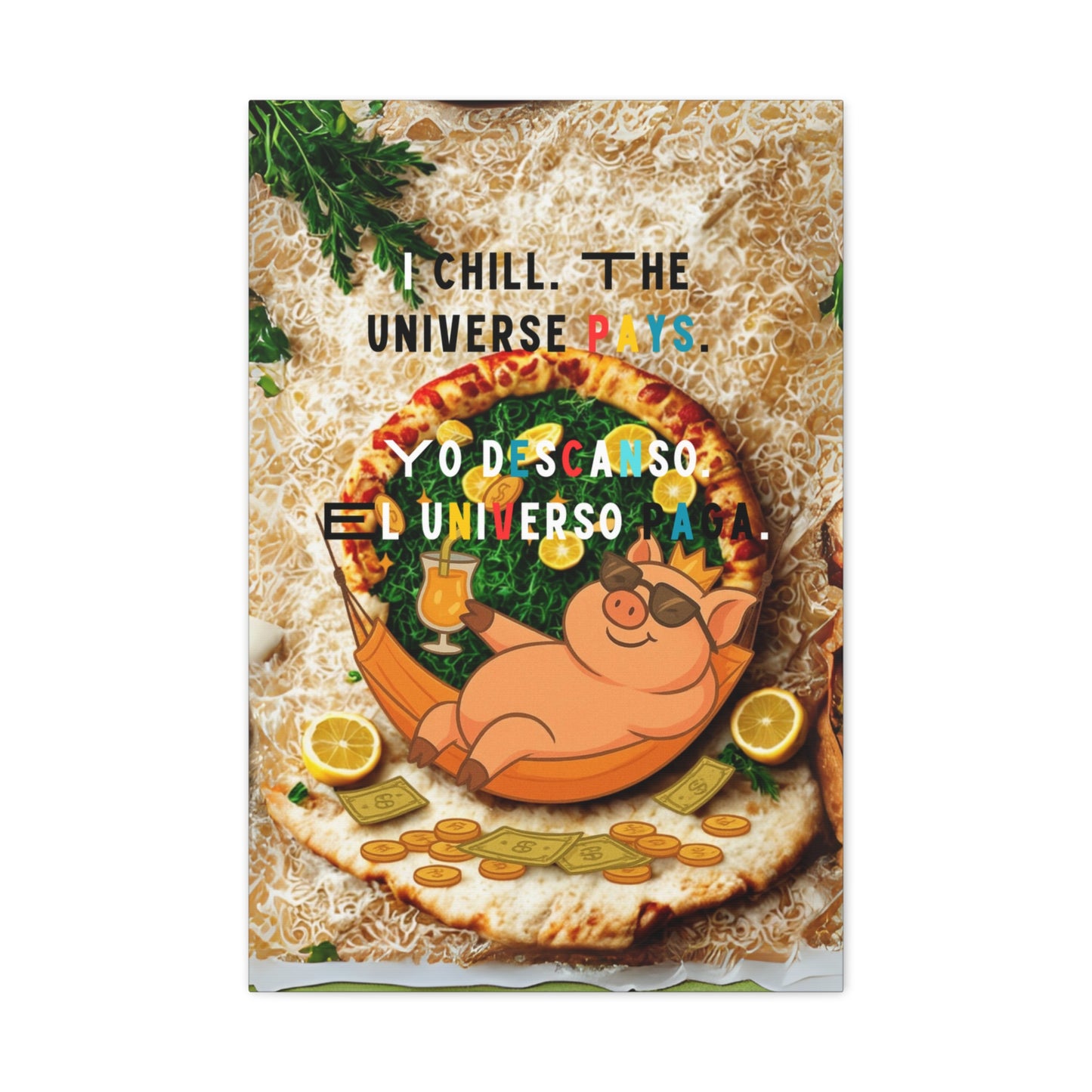"Thanks Universe" Triptych Canvas Art, Kitchen Decor, Foodie Gift, Motivational Wall Art, Home Aesthetic Wall Decoration