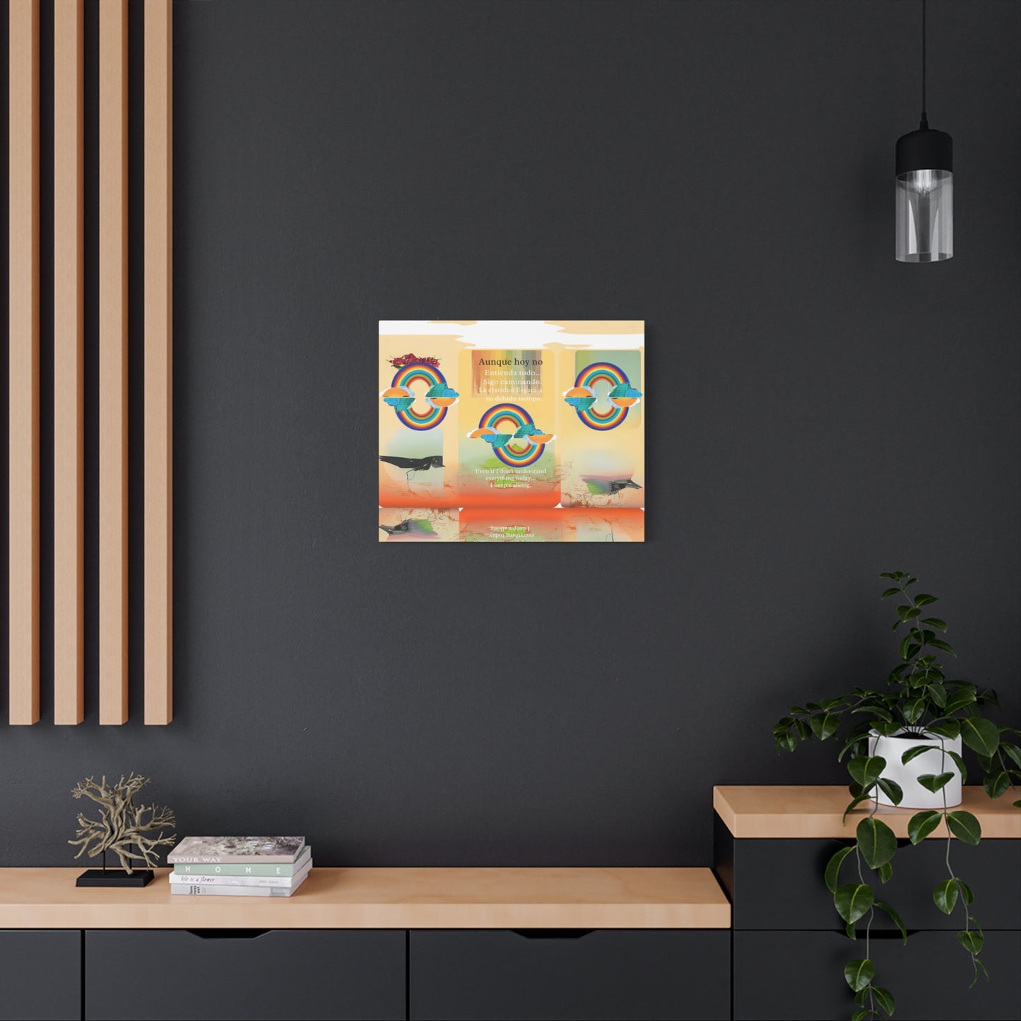 Inspirational rainbow canvas - Canvas - Colorful wall art, Motivational home decor, Positive vibes