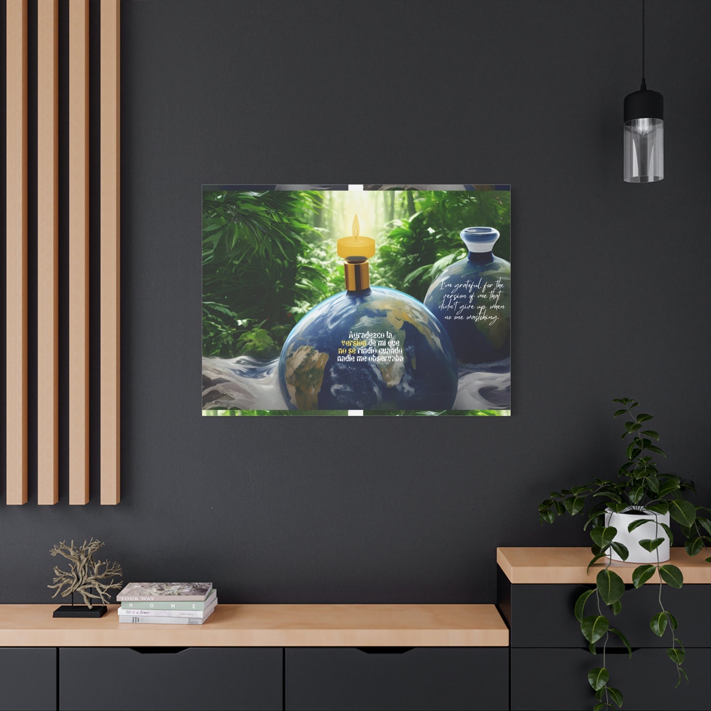 "Earthly Gratitude" Wall Art, Nature-Themed Canvas Print for Housewarming, Inspirational Gift, Eco-Friendly Decor, Meditation Wall Art