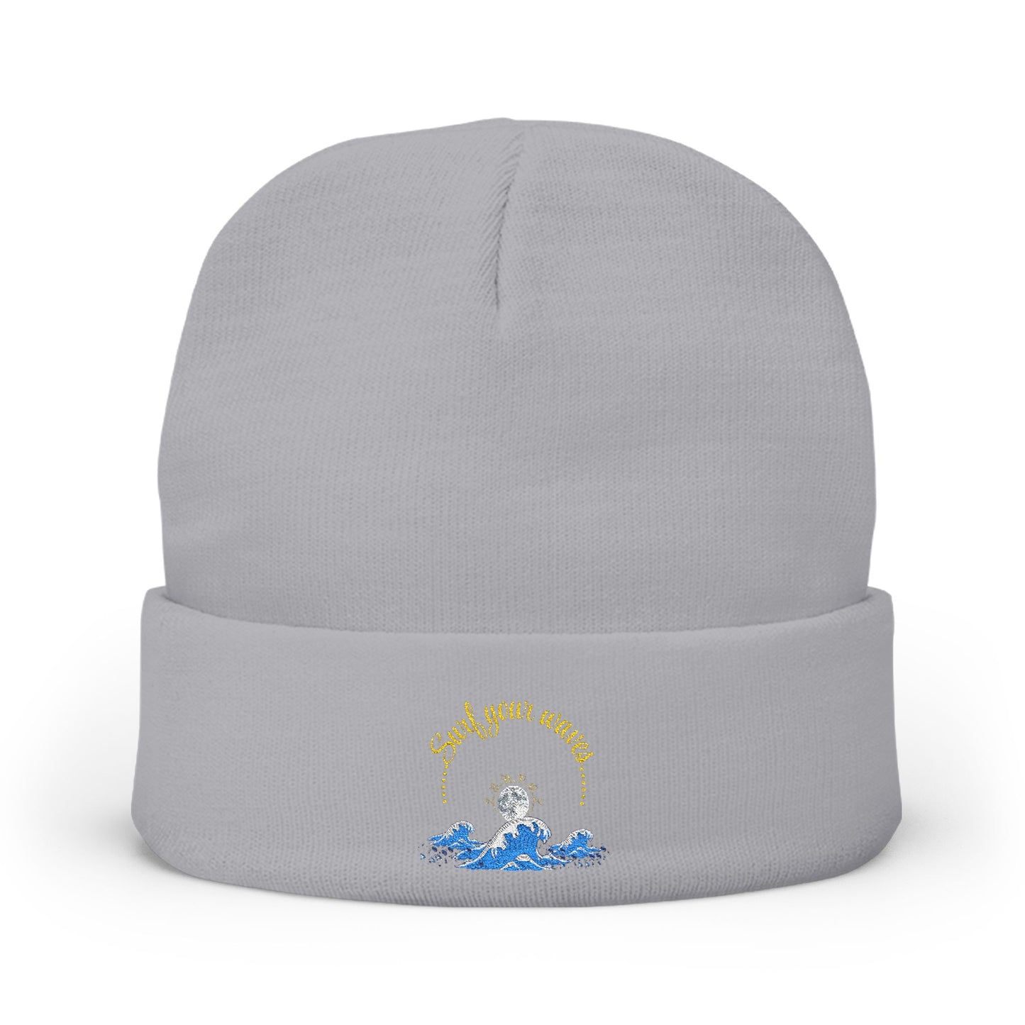 Surf your waves beanie Embroidered! , Meditation Gift, Yoga Beanie, Casual Streetwear Accessory
