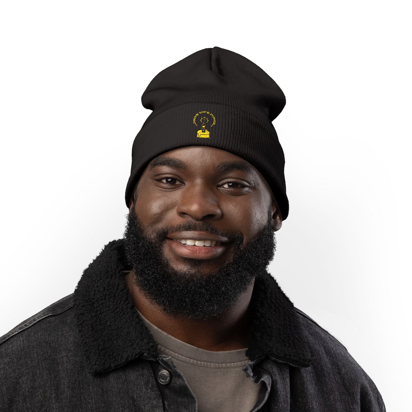 Mindful Drink your power beanie Embroidered , Meditation Gift, Yoga Beanie, Casual Streetwear Accessory