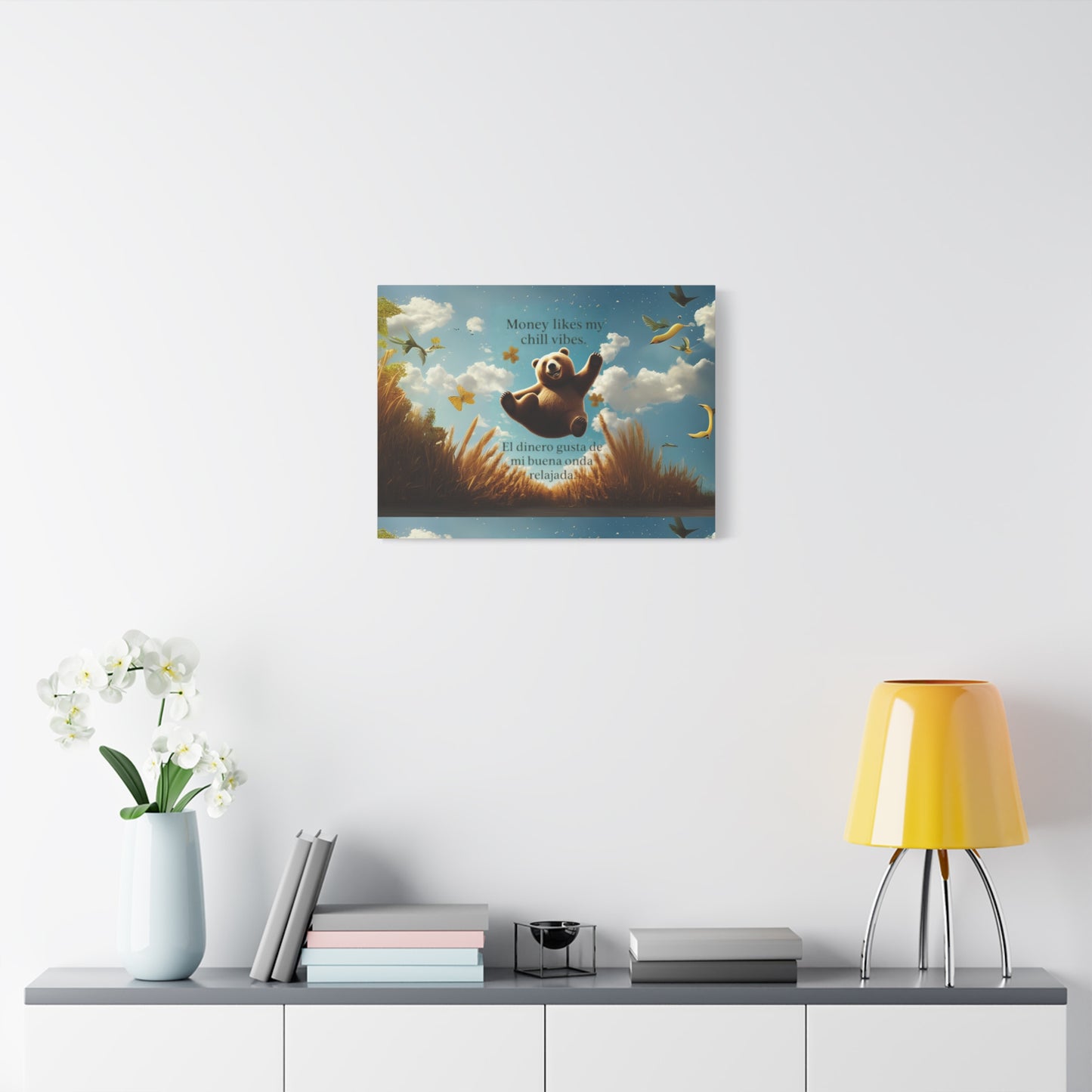 Copy of Chill Vibes Canvas Wall Art, Inspirational Decor for Home, Positive Quotes Art, Bear Illustration, Gifts for Friends
