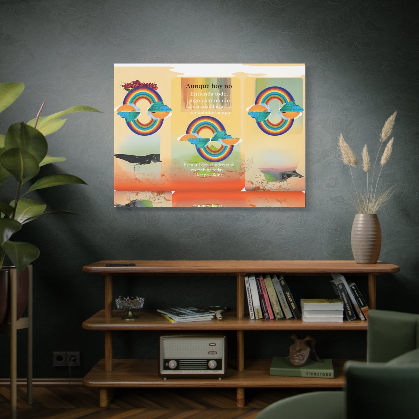 Inspirational rainbow canvas - Canvas - Colorful wall art, Motivational home decor, Positive vibes