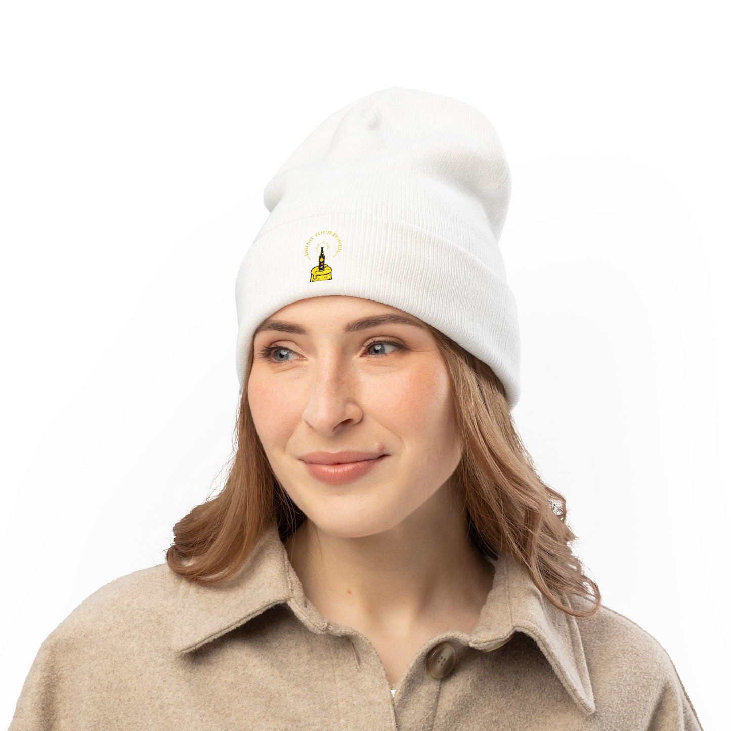 Mindful Drink your power beanie Embroidered , Meditation Gift, Yoga Beanie, Casual Streetwear Accessory