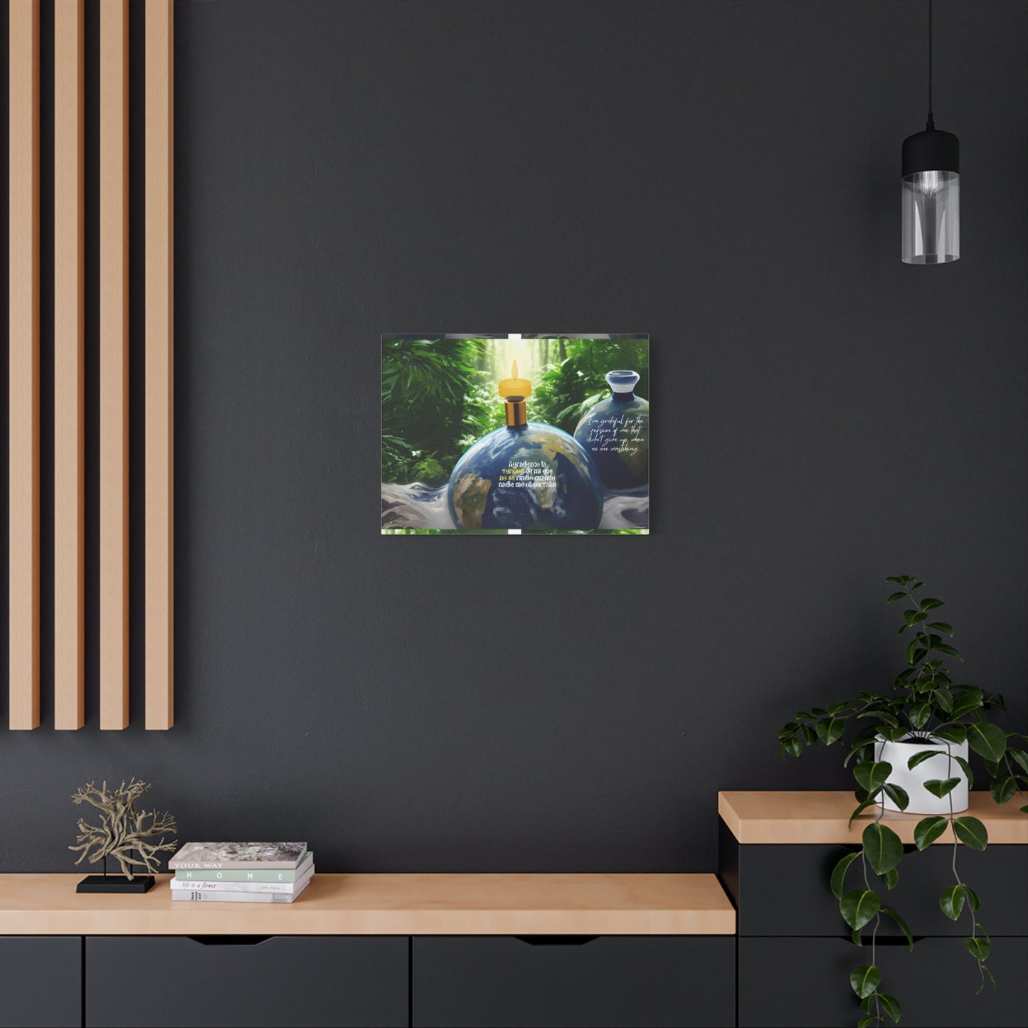 "Earthly Gratitude" Wall Art, Nature-Themed Canvas Print for Housewarming, Inspirational Gift, Eco-Friendly Decor, Meditation Wall Art