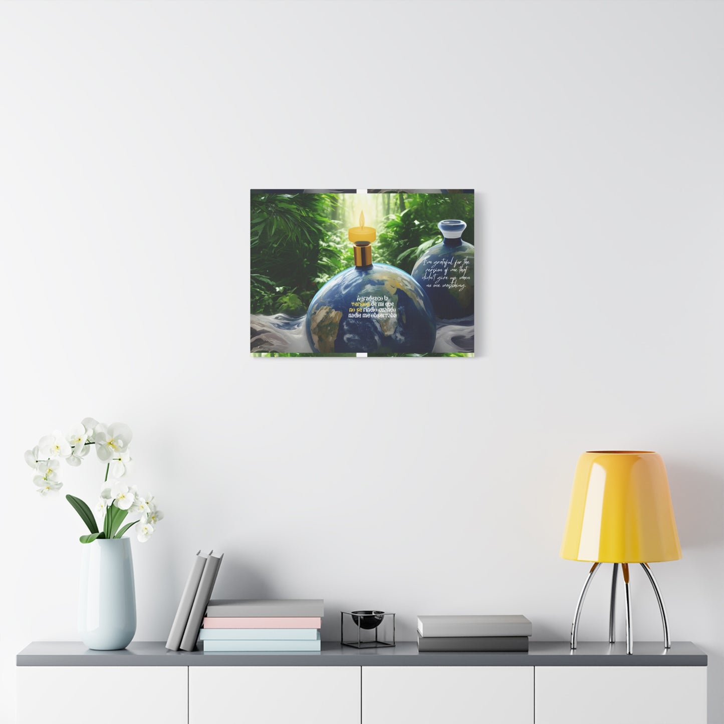 "Earthly Gratitude" Wall Art, Nature-Themed Canvas Print for Housewarming, Inspirational Gift, Eco-Friendly Decor, Meditation Wall Art