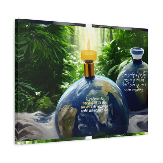 "Earthly Gratitude" Wall Art, Nature-Themed Canvas Print for Housewarming, Inspirational Gift, Eco-Friendly Decor, Meditation Wall Art