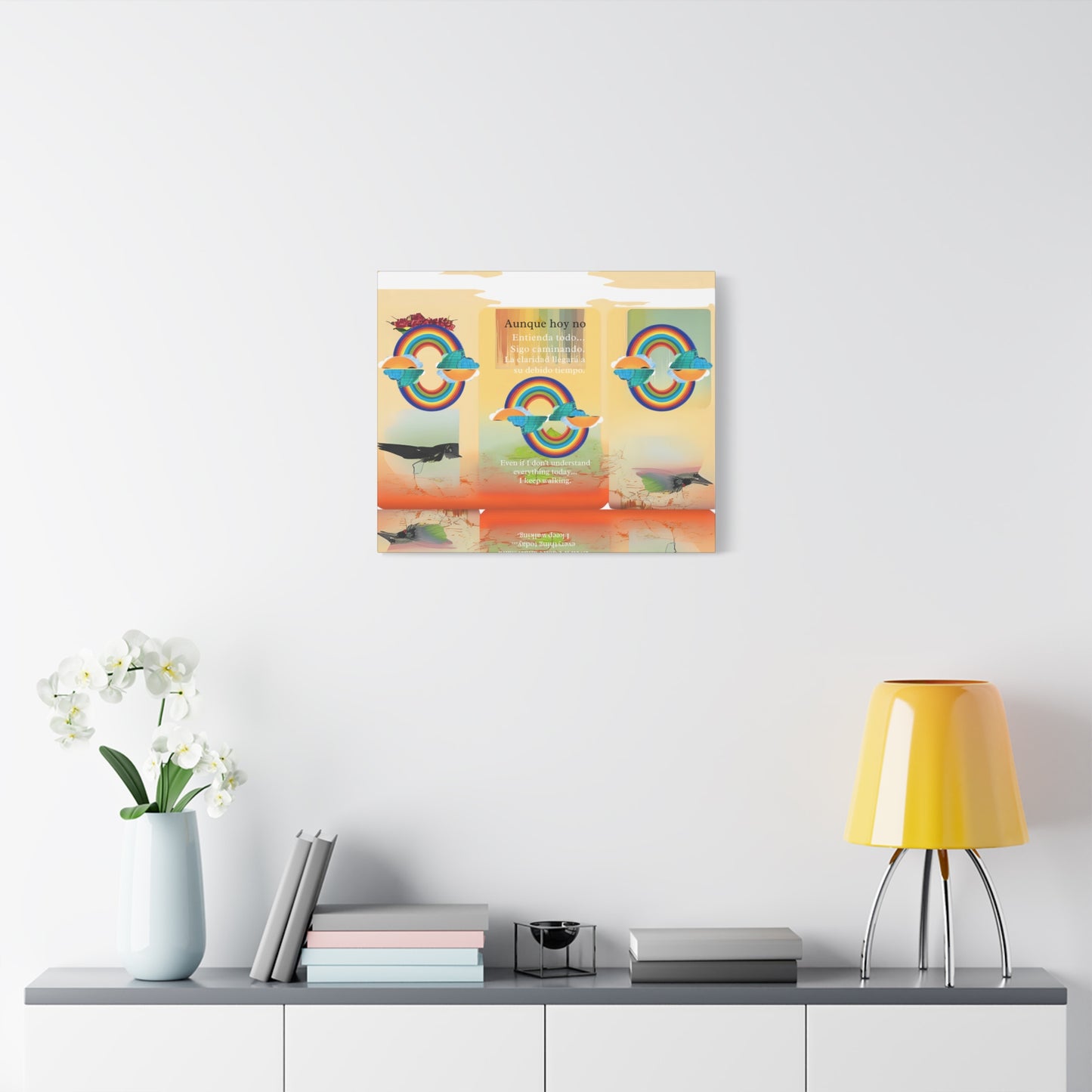 Inspirational rainbow canvas - Canvas - Colorful wall art, Motivational home decor, Positive vibes