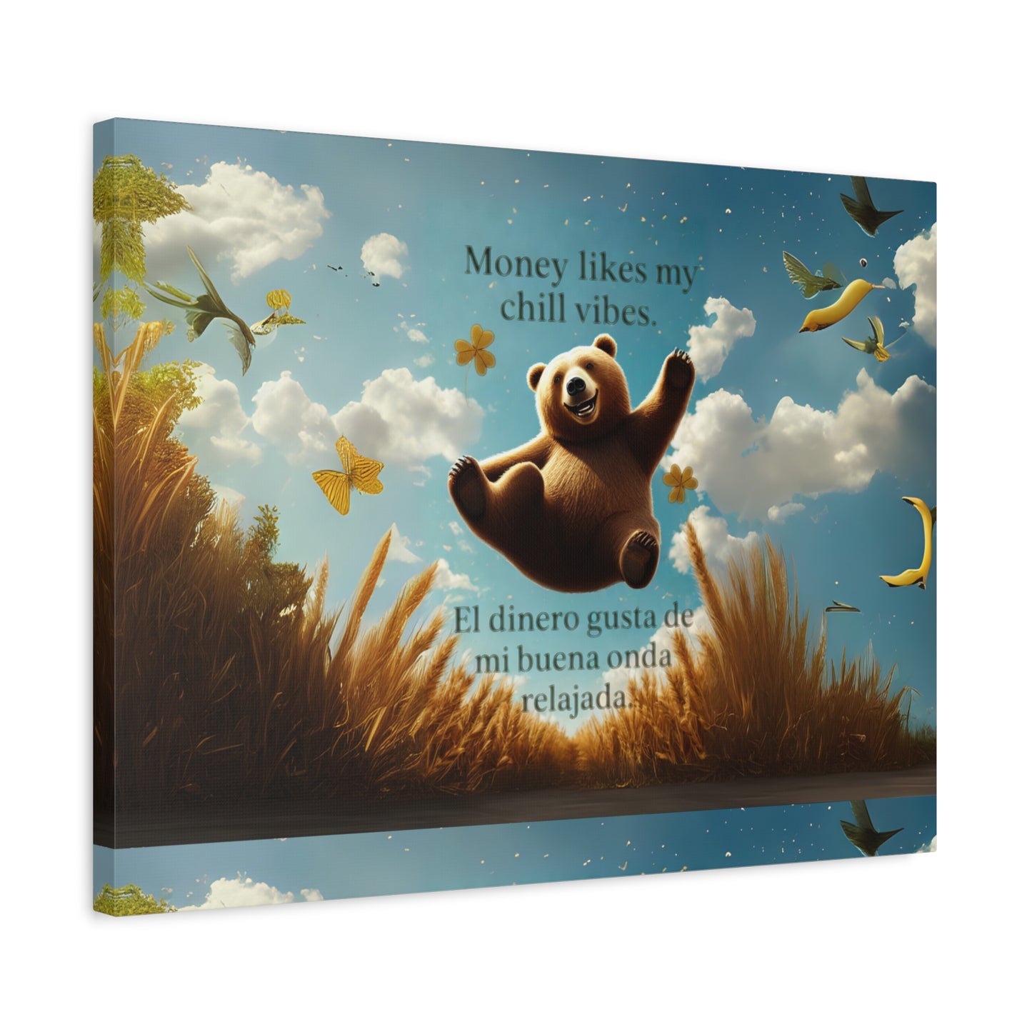 Copy of Chill Vibes Canvas Wall Art, Inspirational Decor for Home, Positive Quotes Art, Bear Illustration, Gifts for Friends