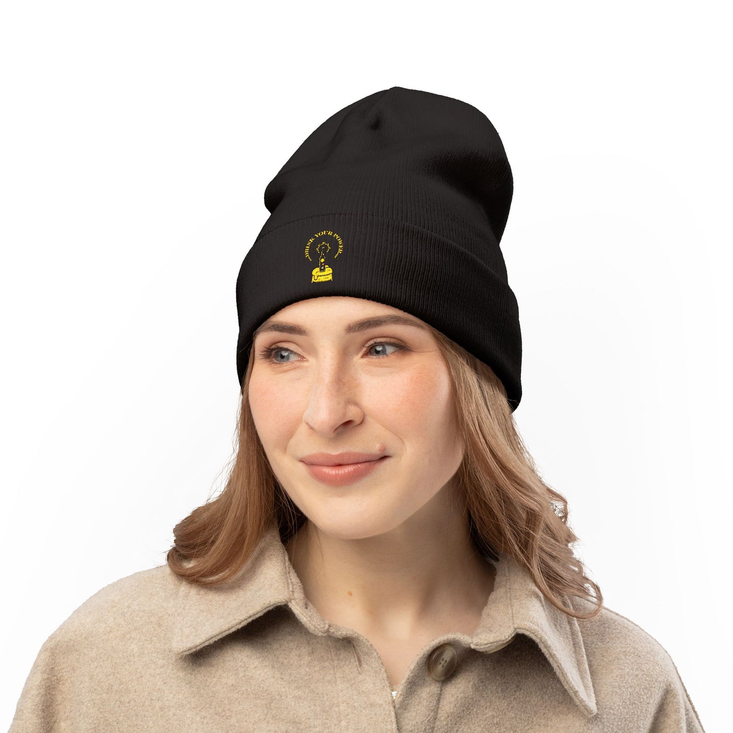 Mindful Drink your power beanie Embroidered , Meditation Gift, Yoga Beanie, Casual Streetwear Accessory