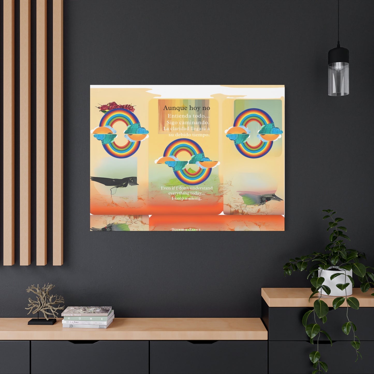 Inspirational rainbow canvas - Canvas - Colorful wall art, Motivational home decor, Positive vibes