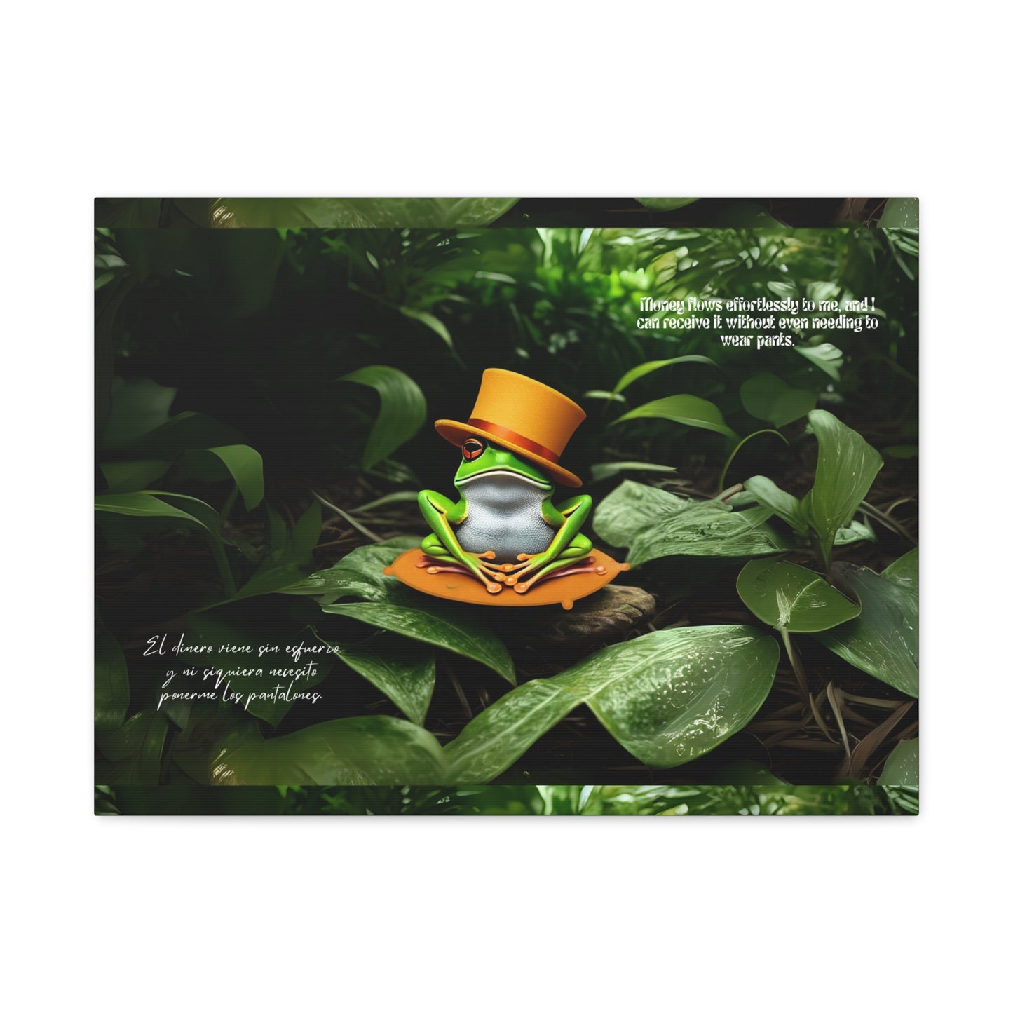 Whimsical Frog Art "ring ring renacuajo" Canvas, Nature Decor, Home Wall Art, Unique Gift for Nature Lovers, Quirky Frog Canvas Print