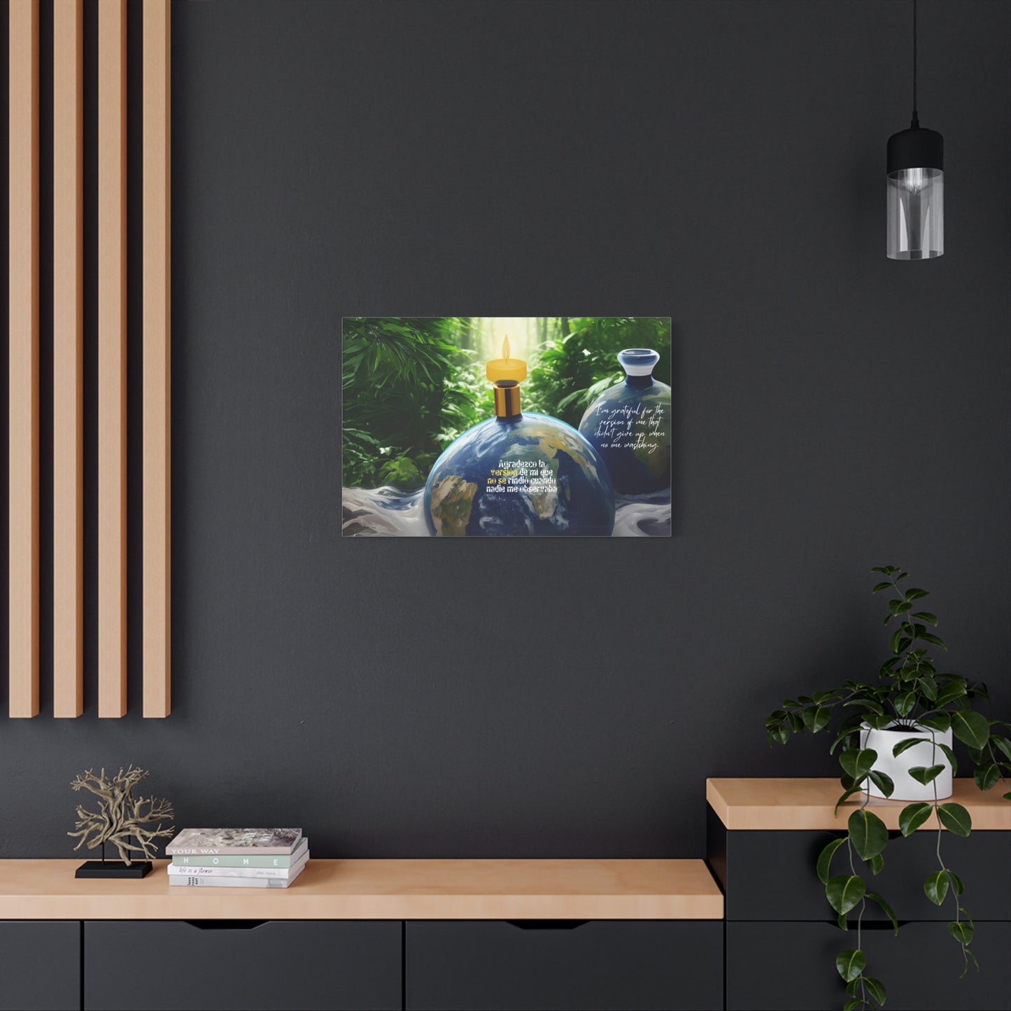 "Earthly Gratitude" Wall Art, Nature-Themed Canvas Print for Housewarming, Inspirational Gift, Eco-Friendly Decor, Meditation Wall Art