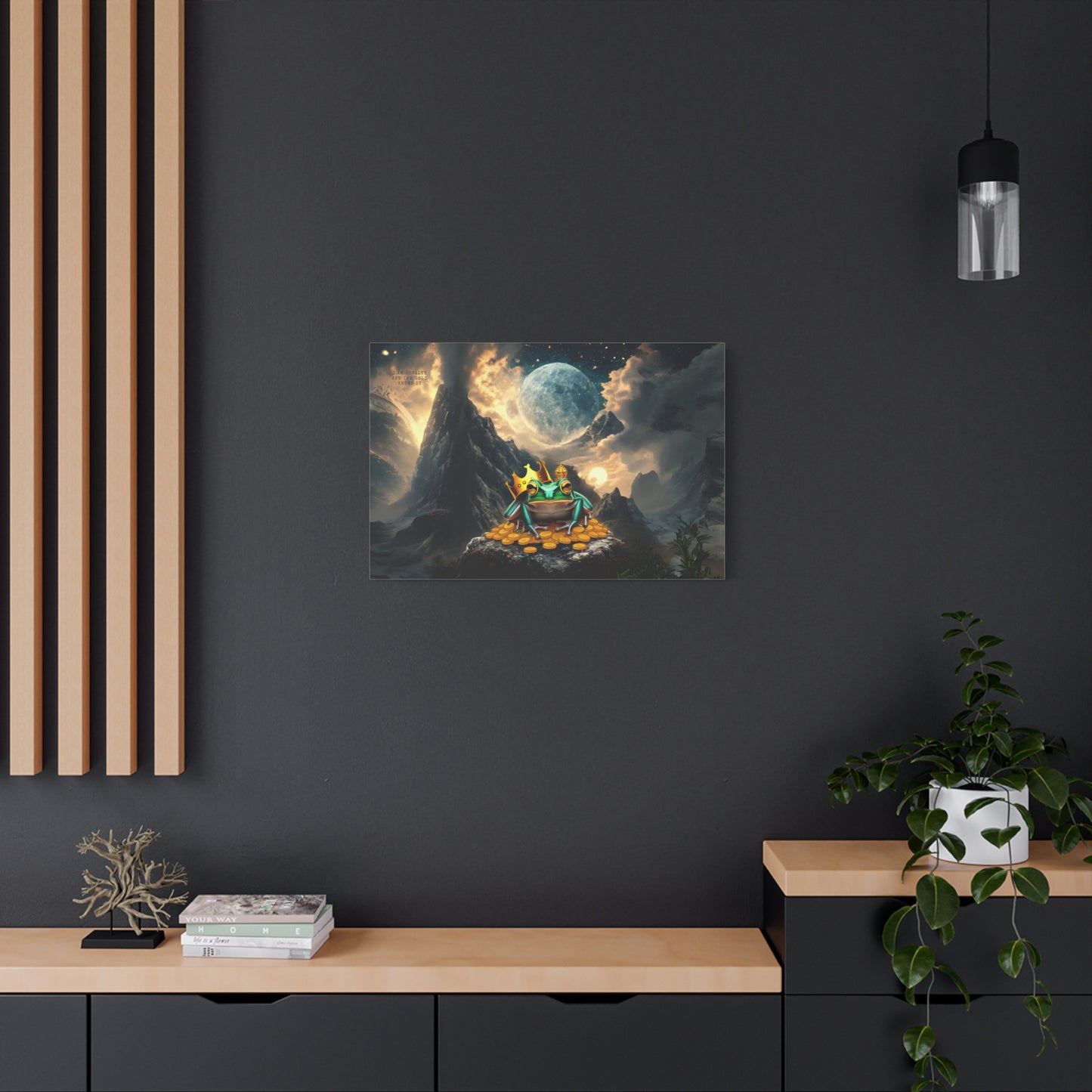Fantasy Frog Canvas Wall Art, Whimsical Home Decor, Unique Gift for Nature Lovers, Perfect for Birthdays, Living Room Wall Decor