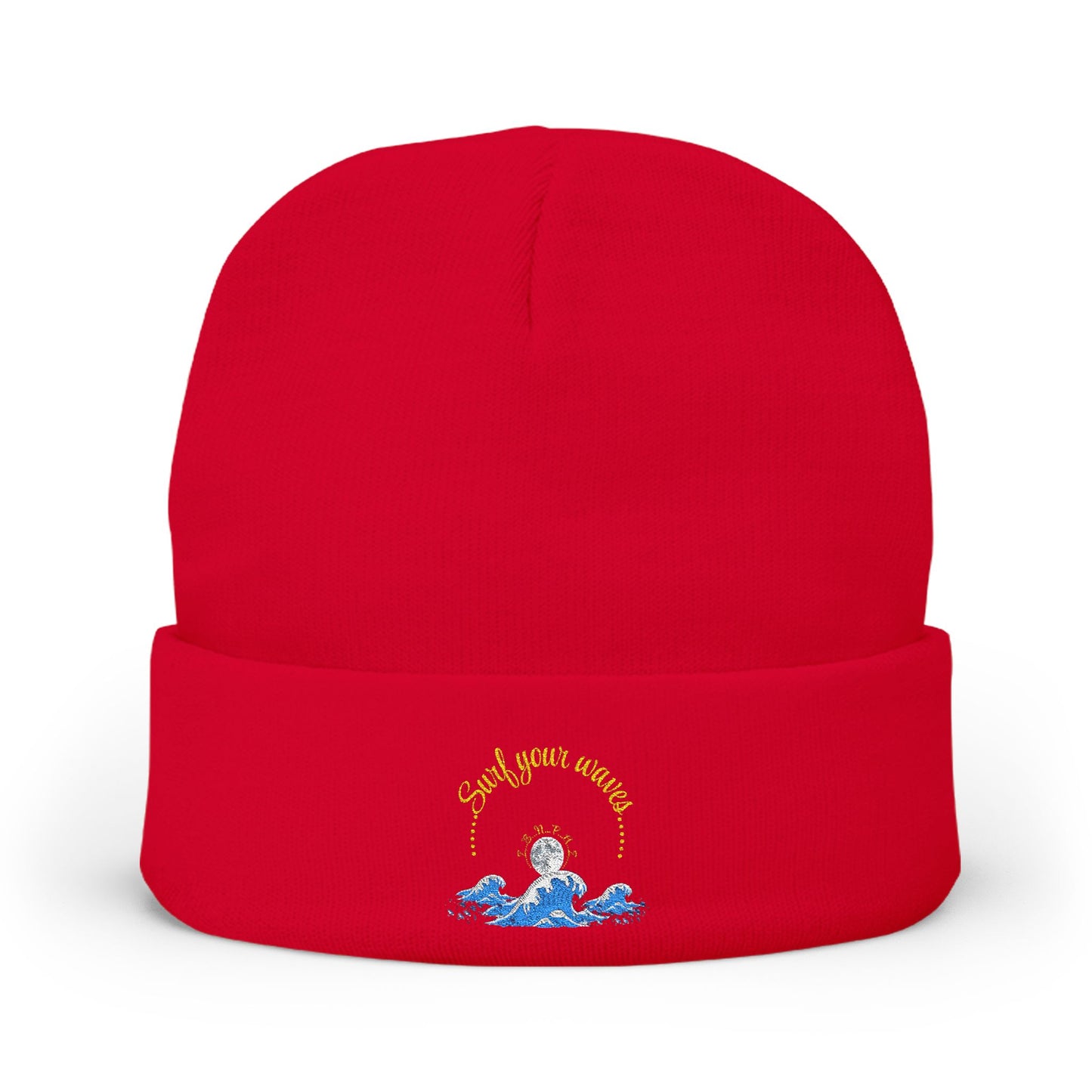 Surf your waves beanie Embroidered! , Meditation Gift, Yoga Beanie, Casual Streetwear Accessory
