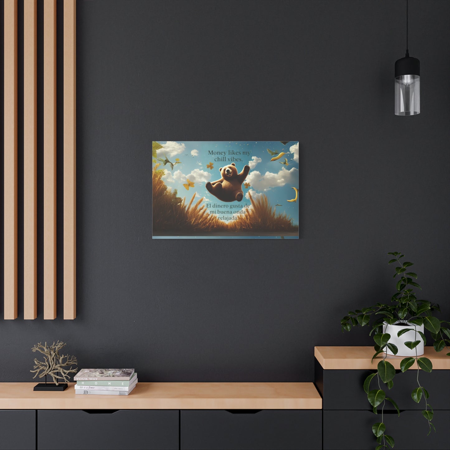 Copy of Chill Vibes Canvas Wall Art, Inspirational Decor for Home, Positive Quotes Art, Bear Illustration, Gifts for Friends