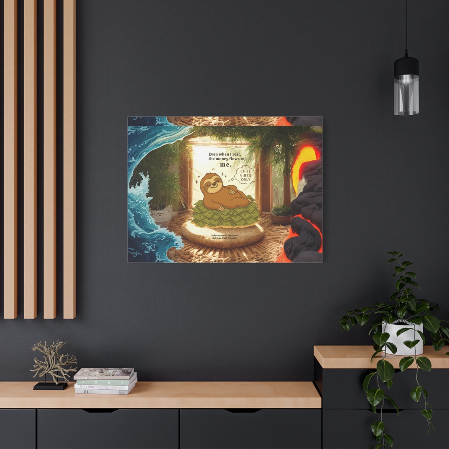 "Relaaaaaxing"  Art, Chill Vibes, Cute Sloth Wall Decor, Home Office Wall Art, Funny Gift for Friends, Unique Room Decoration