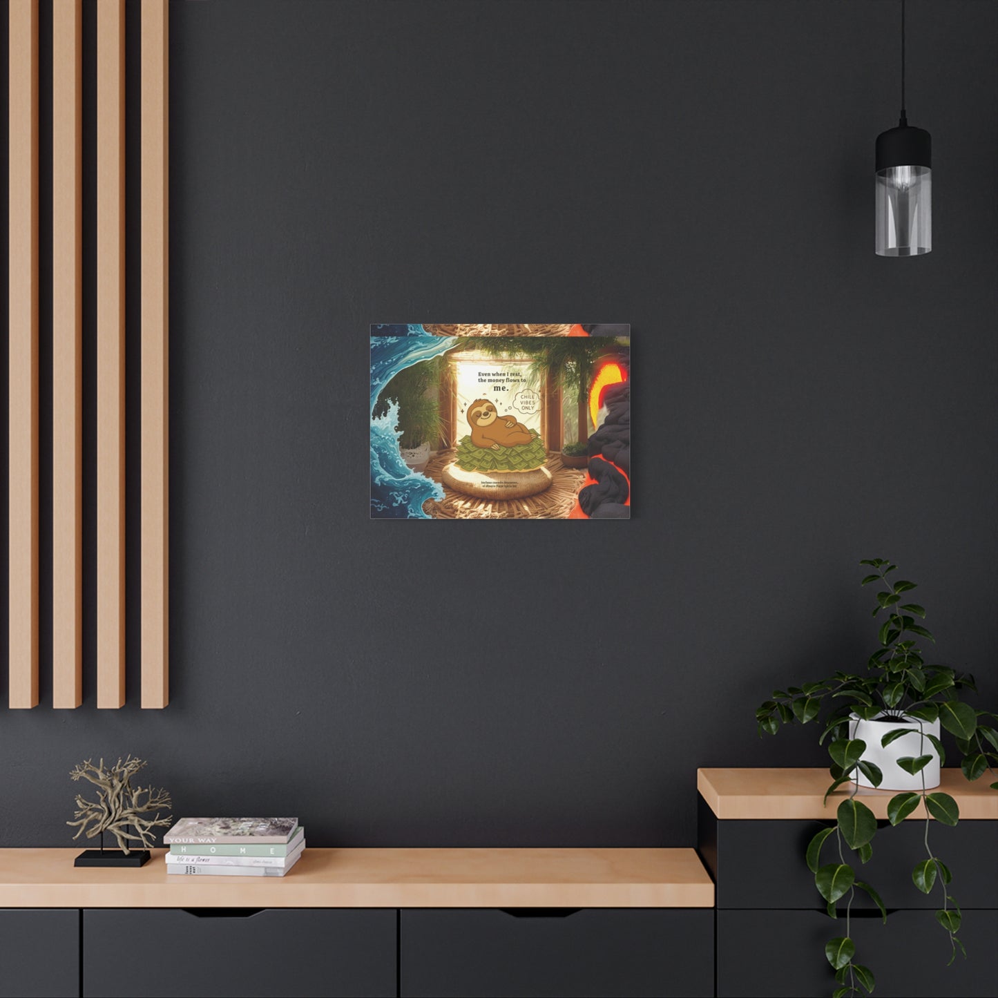 "Relaaaaaxing"  Art, Chill Vibes, Cute Sloth Wall Decor, Home Office Wall Art, Funny Gift for Friends, Unique Room Decoration