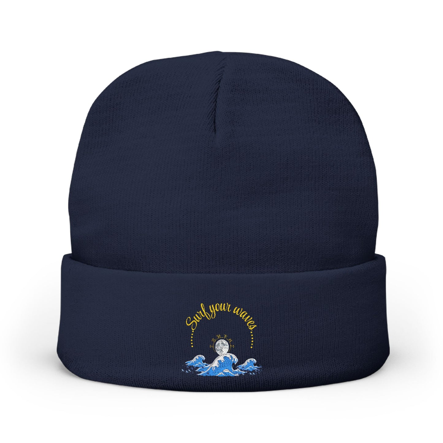 Surf your waves beanie Embroidered! , Meditation Gift, Yoga Beanie, Casual Streetwear Accessory