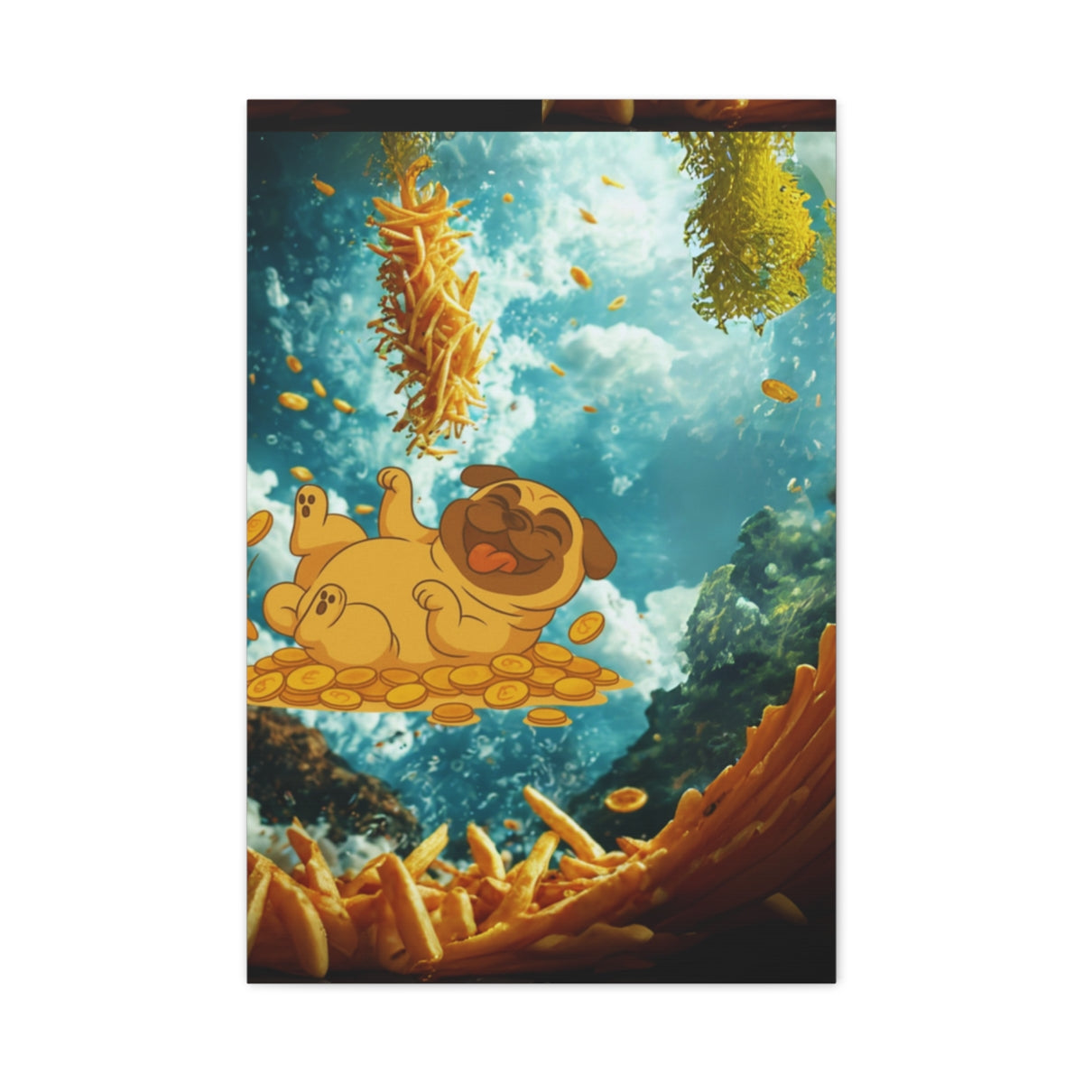 Cosmic Pup Triptych – Surreal Dog Wall Art