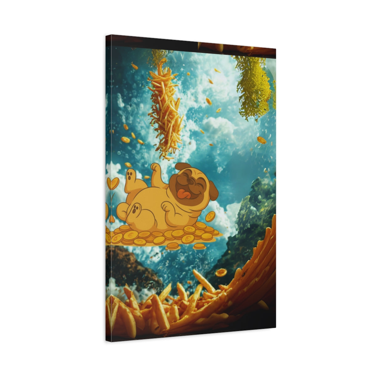 Cosmic Pup Triptych – Surreal Dog Wall Art