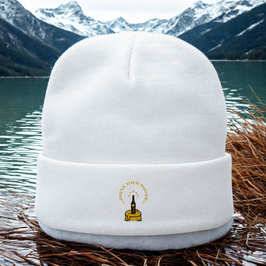 Mindful Drink your power beanie Embroidered , Meditation Gift, Yoga Beanie, Casual Streetwear Accessory