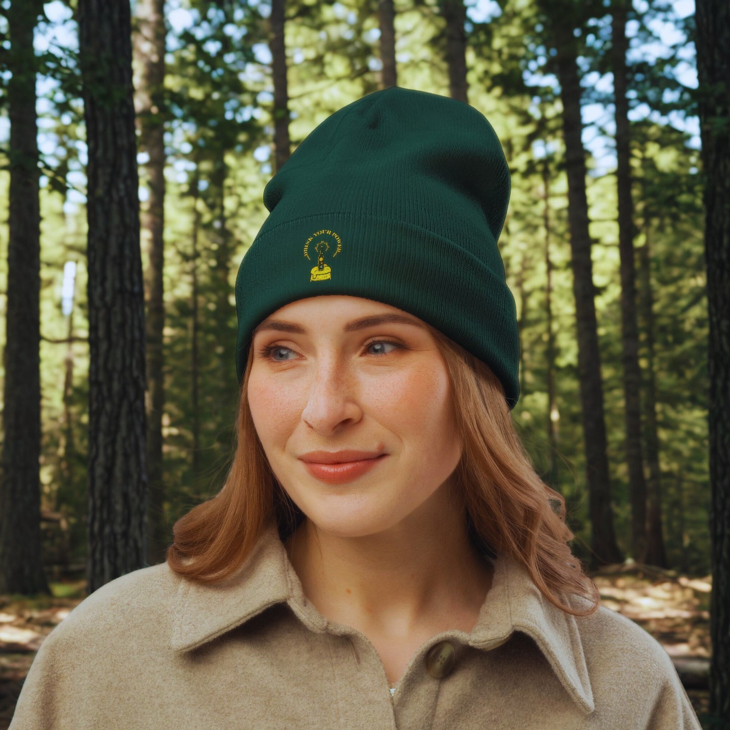 Mindful Drink your power beanie Embroidered , Meditation Gift, Yoga Beanie, Casual Streetwear Accessory