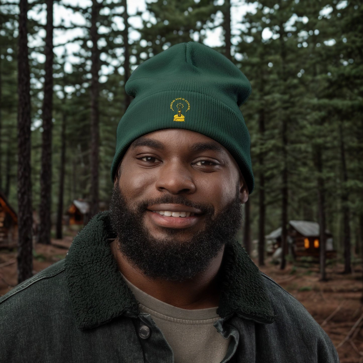 Mindful Drink your power beanie Embroidered , Meditation Gift, Yoga Beanie, Casual Streetwear Accessory