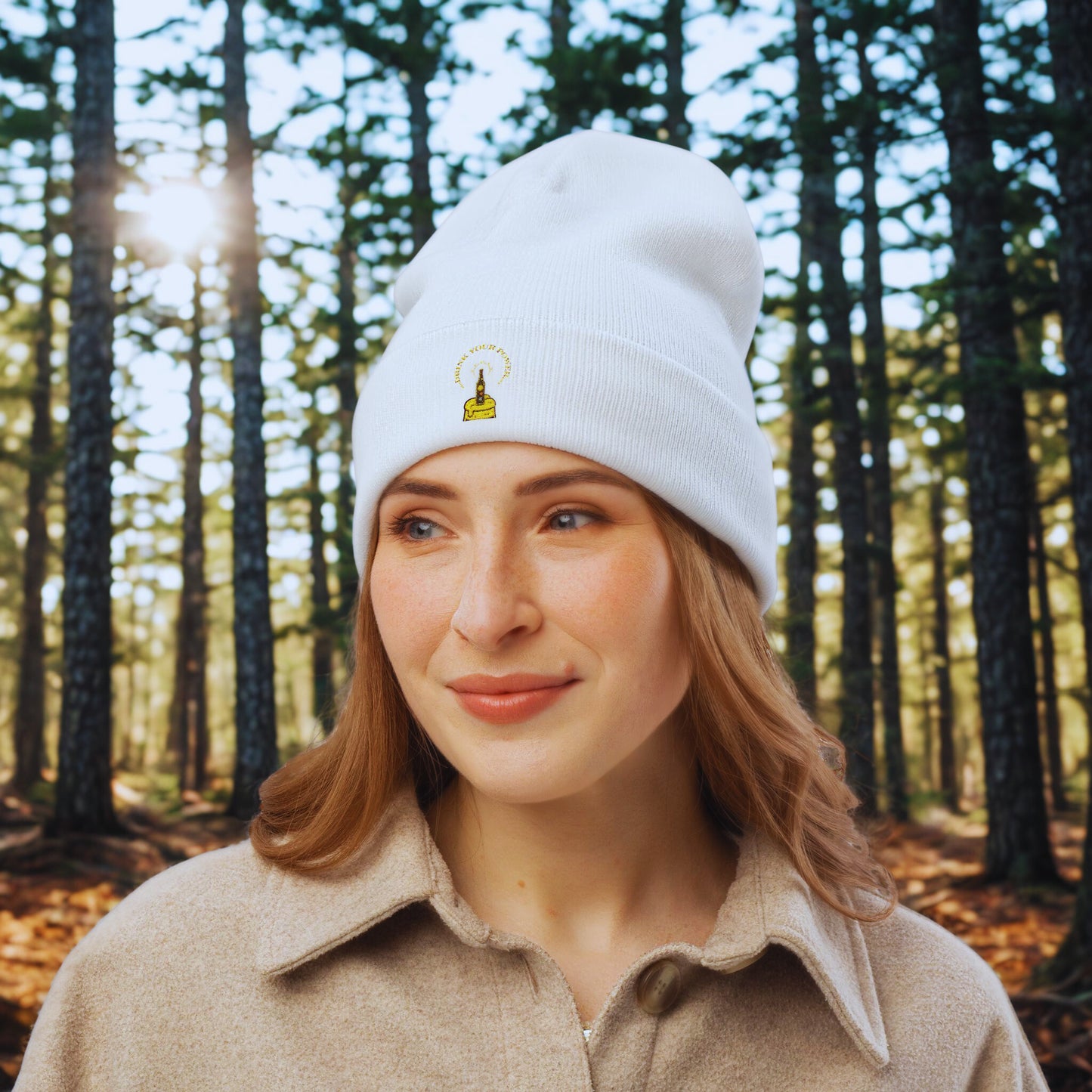 Mindful Drink your power beanie Embroidered , Meditation Gift, Yoga Beanie, Casual Streetwear Accessory