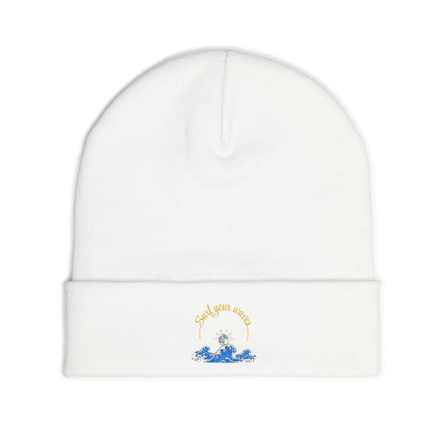 Surf your waves beanie Embroidered! , Meditation Gift, Yoga Beanie, Casual Streetwear Accessory