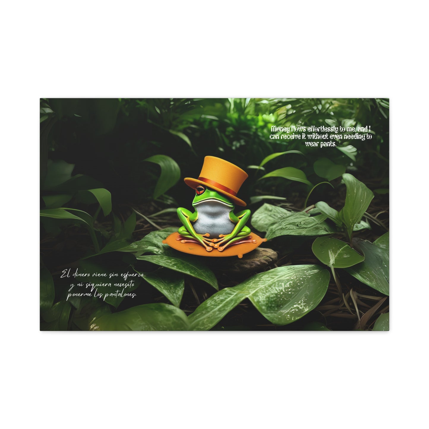 Whimsical Frog Art "ring ring renacuajo" Canvas, Nature Decor, Home Wall Art, Unique Gift for Nature Lovers, Quirky Frog Canvas Print