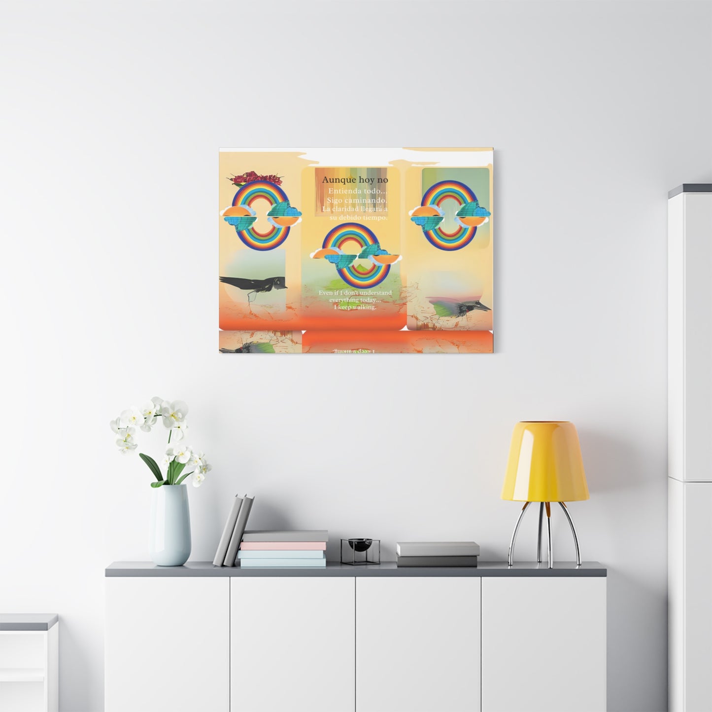 Inspirational rainbow canvas - Canvas - Colorful wall art, Motivational home decor, Positive vibes