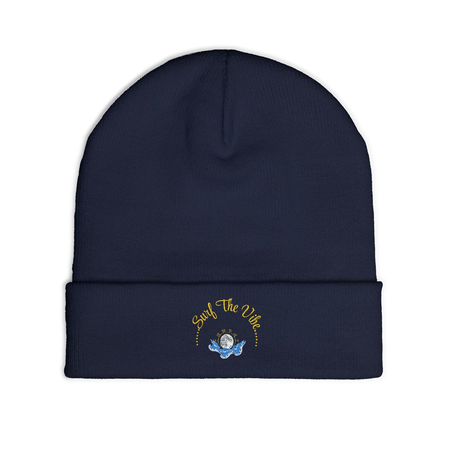 Surf the vibe beanie Embroidered! , Meditation Gift, Yoga Beanie, Casual Streetwear Accessory